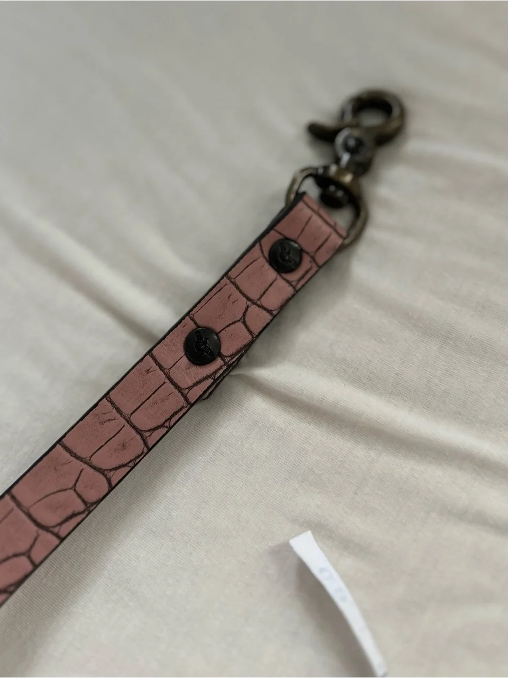 Freebird by Steven Pink Croc-Embossed Leather Dog Leash